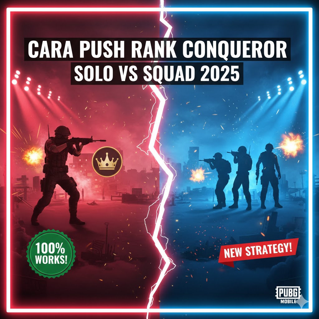 Cara Push Rank Conqueror Solo vs Squad PUBG Mobile 2025 Tanpa Tim!